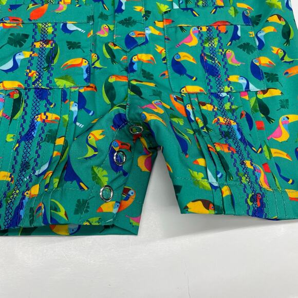 NWT Blue Quail 0-3M Toucans Guayabera Romper - Picture 2 of 7